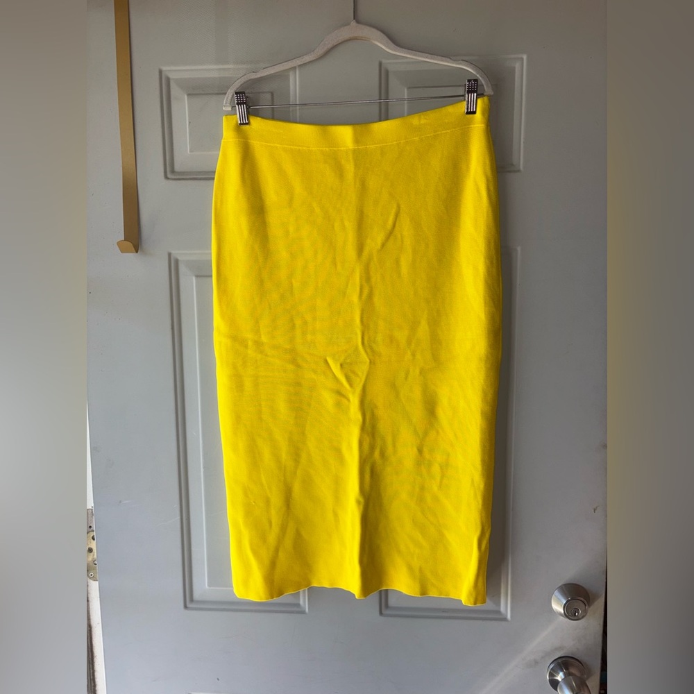 J. Crew yellow knit skirt size XL